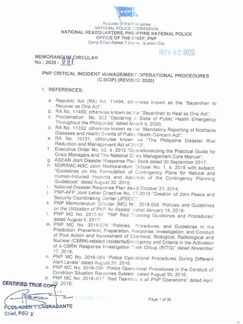 pnp memorandum circulars|PNP MEMORANDUM CIRCULAR NO.: 2020.